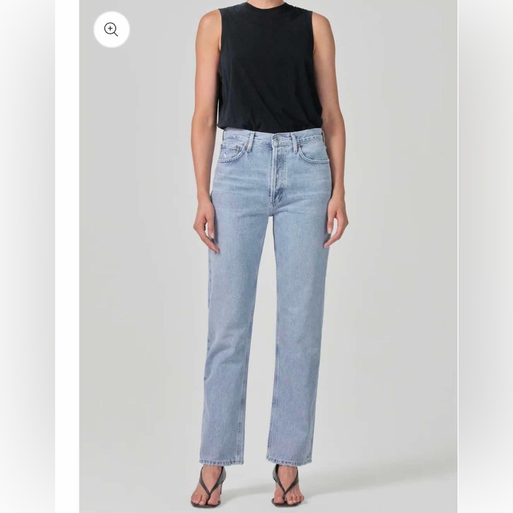 AGOLDE Lana mid ride straight denim